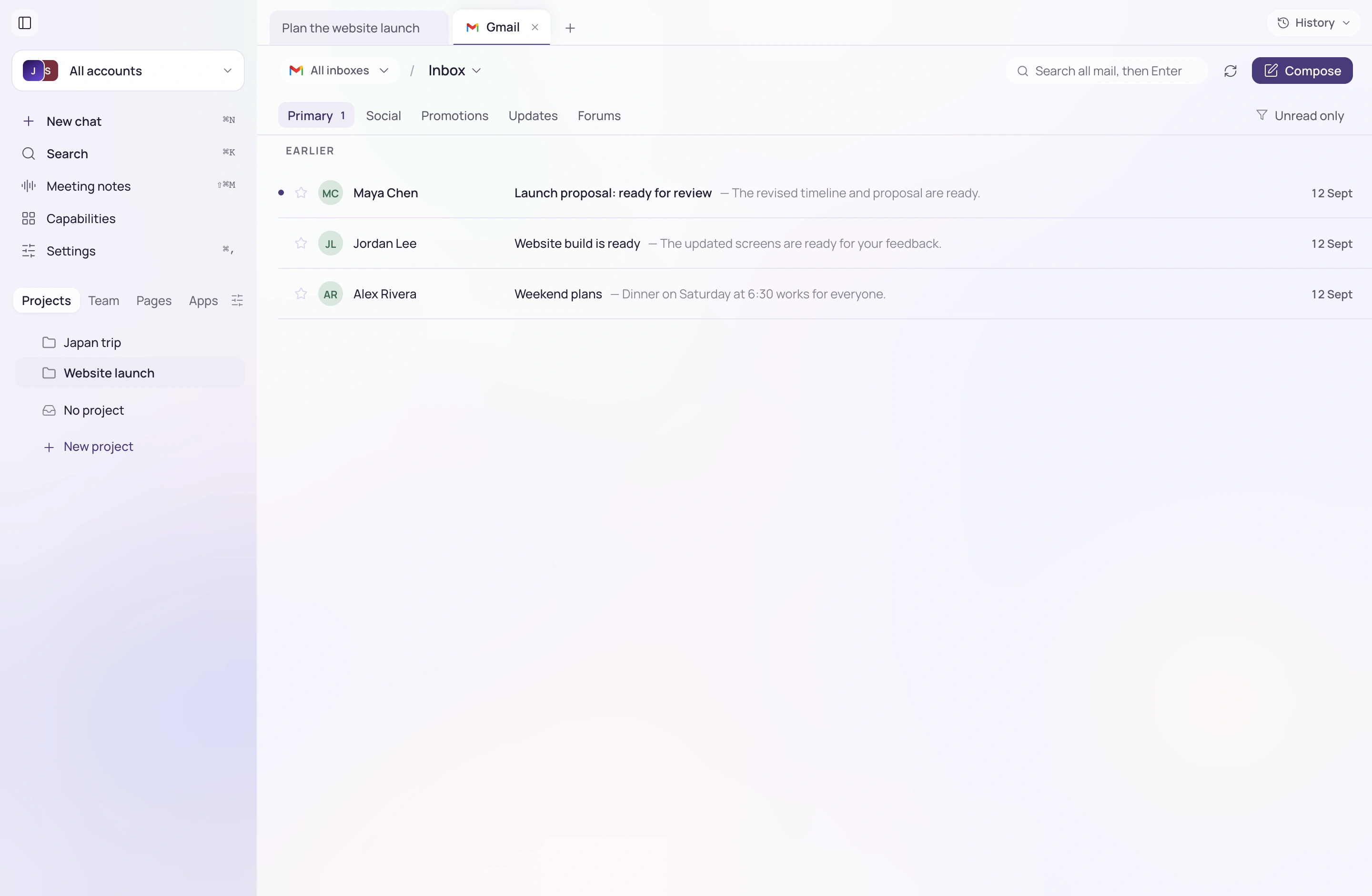 Accounts & spaces: Bring your accounts into one workspace — Alfred product preview